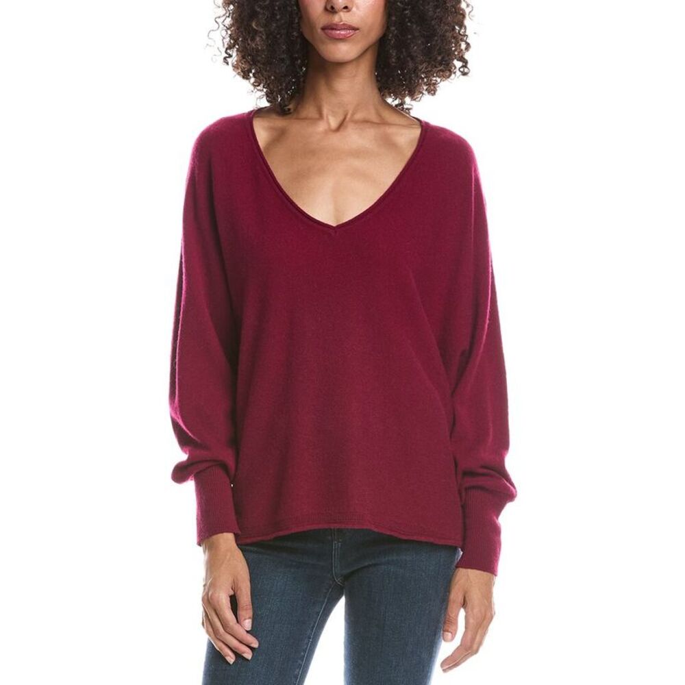 Brodie Cashmere Womens  Bethan Batwing 100% Cashmere Sweater, Red